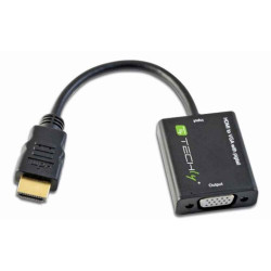Adaptador y cable convertidor HDMI a VGA de frambuesa, integrado, compatible con consola y PC