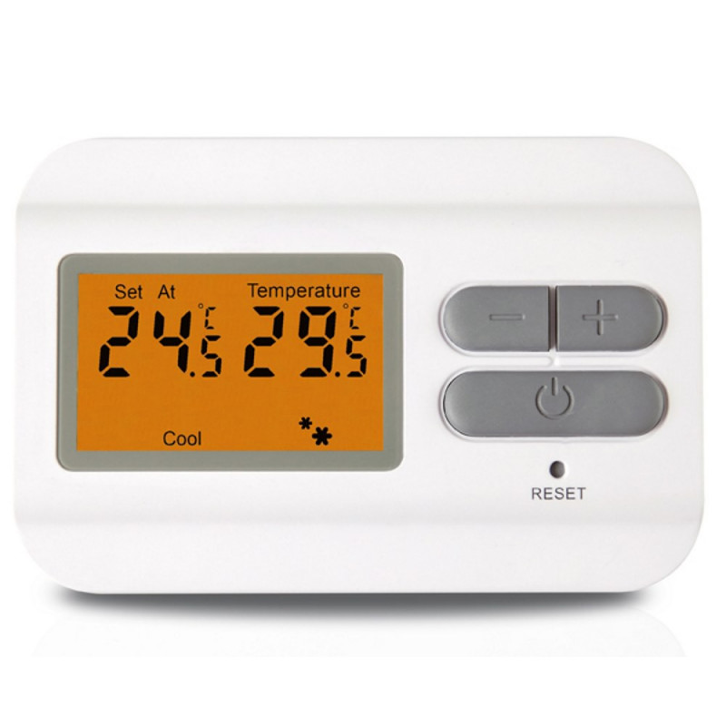 An der Wand montierter digitaler Thermostat mit LCD-Display, Warm- und Kaltsteuerung per Batterie