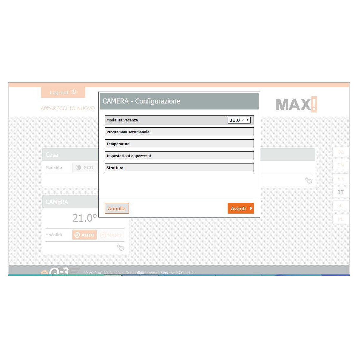 Durchgangsstecker der Systemsteuerung für MAX!