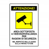 Cartello segnaletica CCTV obbligatoria CARTELLO AREA VIDEO SORVEGLIATA ALLUMINIO