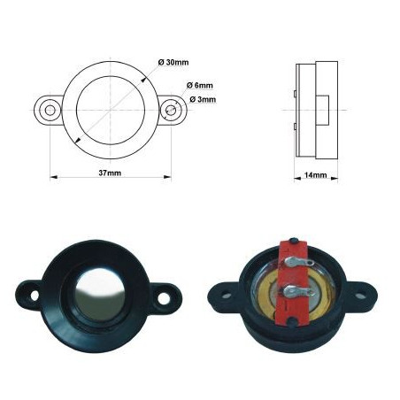 Diamètre de haut-parleur miniature de transducteur ultrasonique 30mm, contacts de soudure