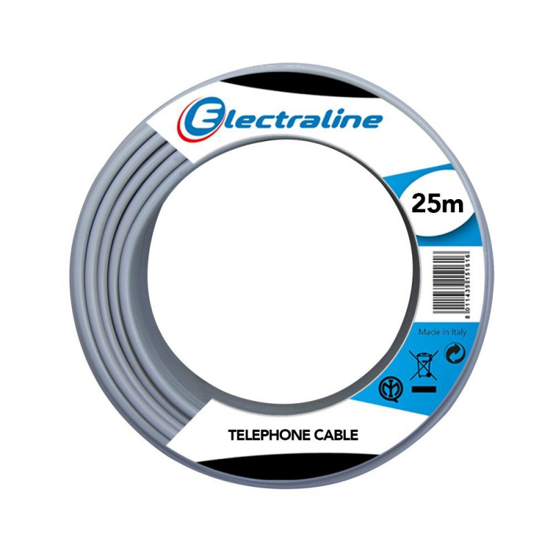 Skein of intercom telephone cable 25 m TR / R 3x0,6 mmq Electraline 14001