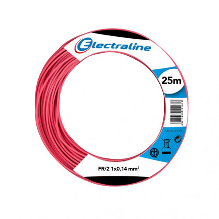 25 m black cable skein for electronics FR 1x0.14 mmq Electraline 19001