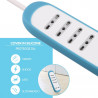 Power Strip 4 Places 10 / 16A 2 USB 2.1A Protective Cover Non-slip Silicone Gray