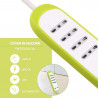 Power Strip 4 Places 10 / 16A 2 USB 2.1A Protective Cover Non-slip Silicone Gray