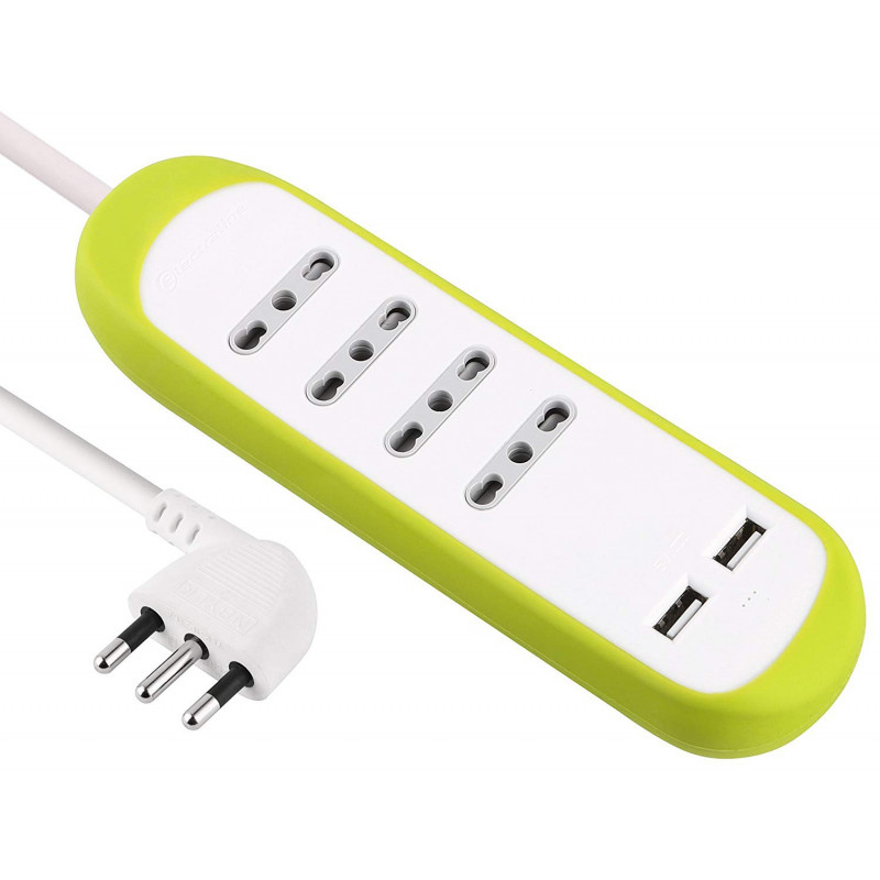 Steckdosenleiste 4 Plätze 10 / 16A 2 USB 2.1A Schutzhülle Anti-Rutsch-Silikongrau