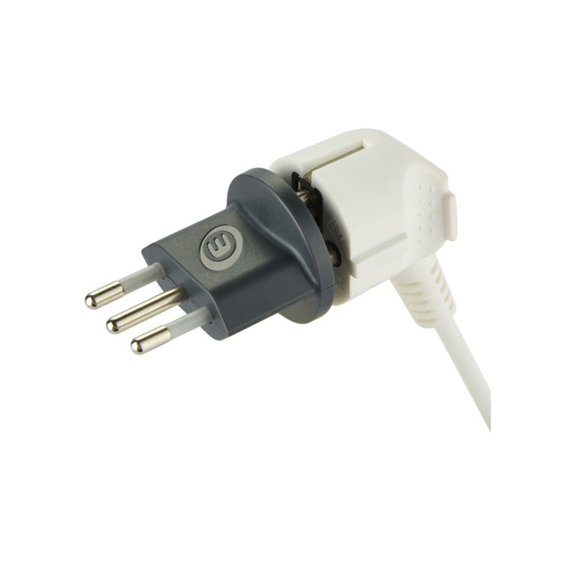 Adattatore Permanente da Spina Tedesca/Schuko/Europea a Italiana 10A, Nero