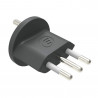 Permanent Adapter from German / Schuko / European to Italian Plug 10A, Black