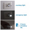 Automatic anti blackout emergency flashlight with LED courtesy light function