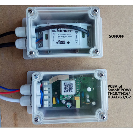 Caja de ABS impermeable transparente IP66 para Sonoff Switch