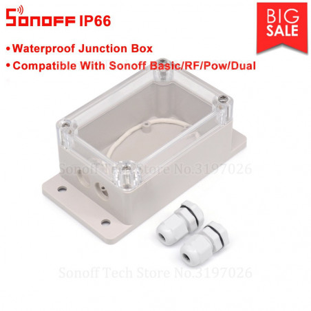 Caja de ABS impermeable transparente IP66 para Sonoff Switch