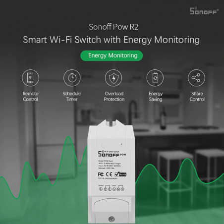 Sonoff Pow R2 15A Wifi avec moniteur de consommation d'énergie à la maison intelligente