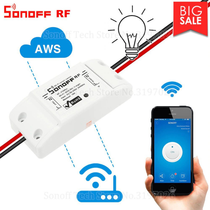 Sonoff HF-Empfänger 433 MHz Smart Wifi Remote Switch Wifi Switch 10A