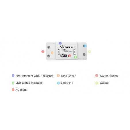Sonoff RF Receiver 433MHZ Smart Wifi Remote Switch Wifi Switch 10A