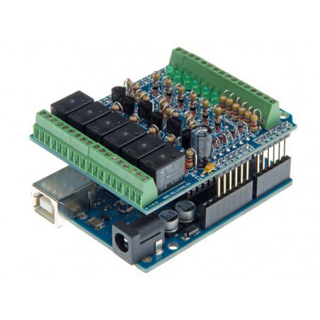 MONTATA SHIELD 6 IN digitali, 6 IN analogici, 6 OUT relè PER ARDUINO