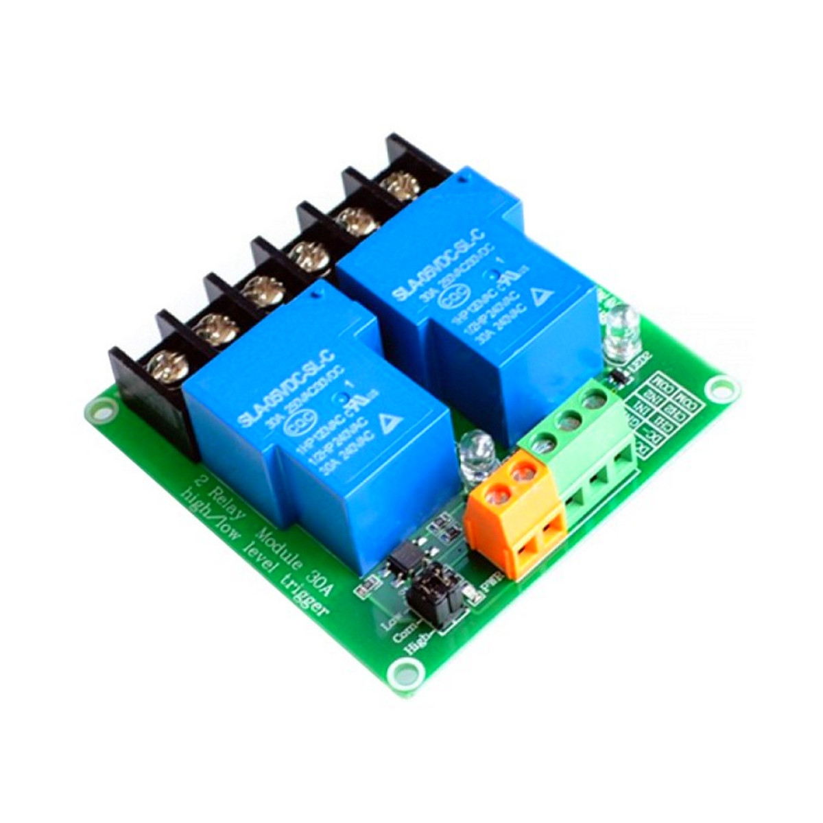 MÓDULO 2 RELÉS AISLADOS ÓPTICOS Alimentación 30A 250VAC Arduino Raspberry