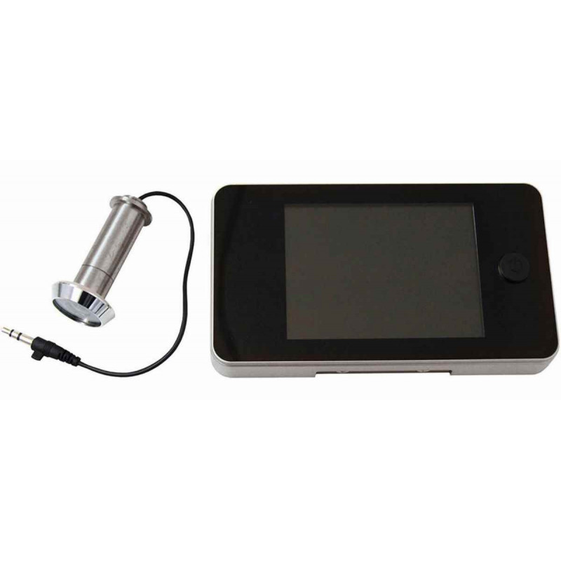 Digitales Guckloch mit 3,5-Zoll-Displaykamera, silberne Farbtür bei Tag und Nacht