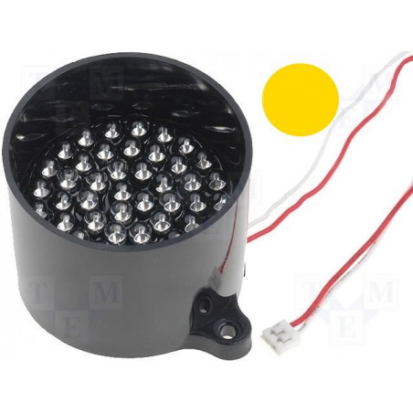Lampada 50 LED GIALLO segnalazione 12V DC su tubo supporto antiriflesso