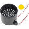 Lampe 50 LED JAUNE avec signalisation 12V DC sur tube support antireflet