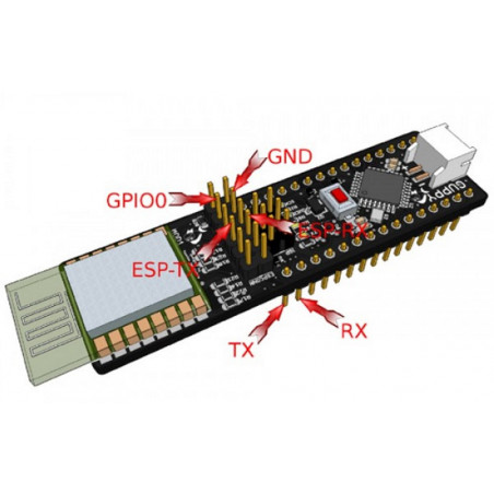 GUPPY - BOARD FISHINO NANO mit WiFi, microSD-Lesegerät, Batterieeingang