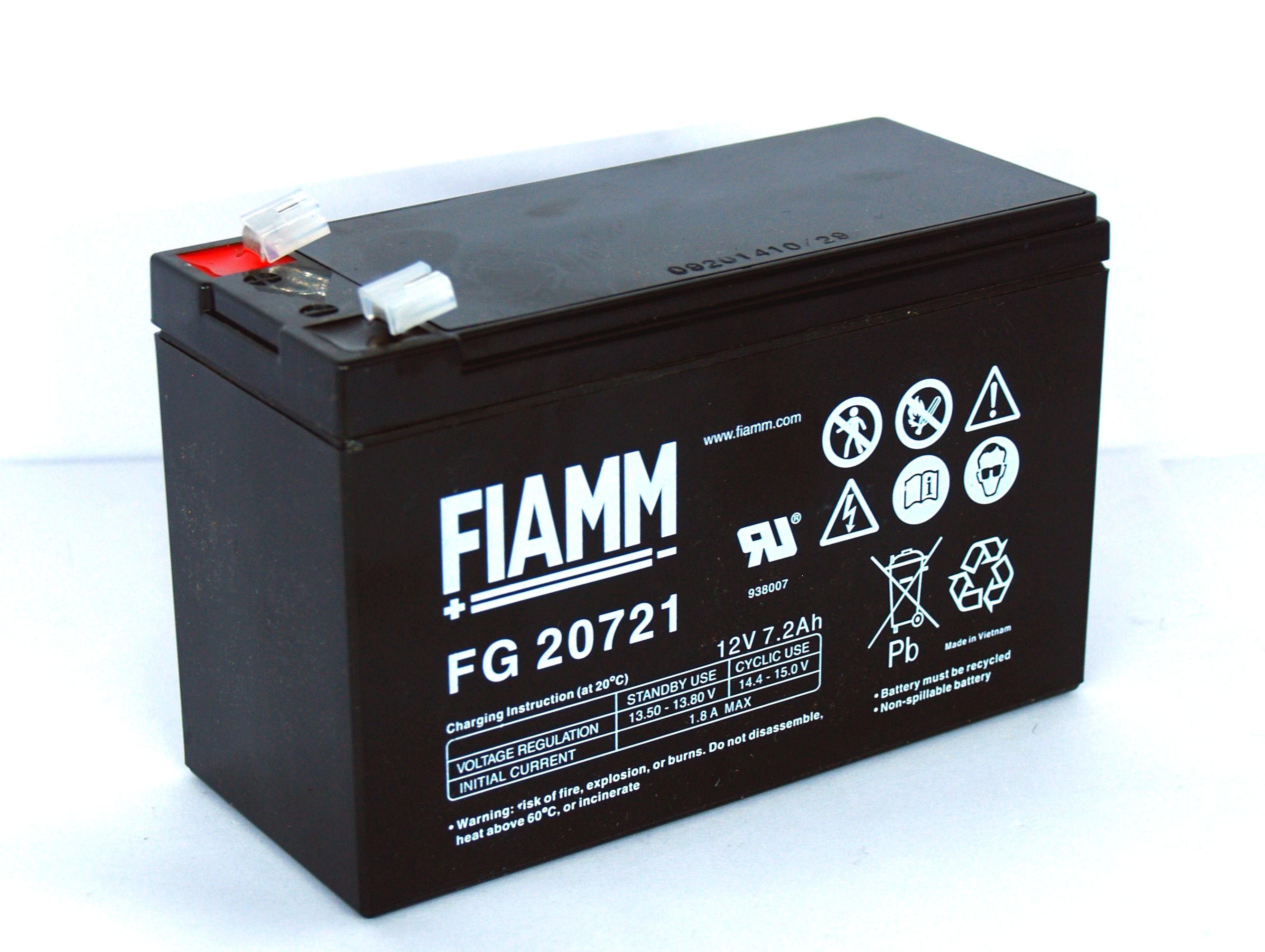 FIAMM FG20721 Lead Acid Battery Rechargeable 12V 7,2Ah Faston 0 3