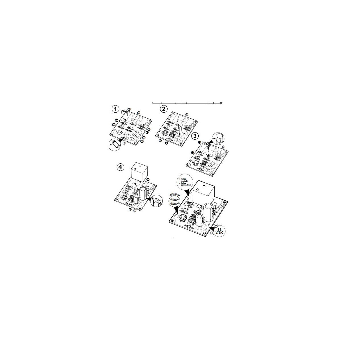 Interrupteur minuterie (kit à monter) Kemo B042 12 V/DC 2 s - 5 min 1 pc(s)  - Conrad Electronic France