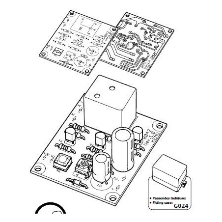 KIT Einstellbarer Zeitschalter 2 Sek. - 5 Min. 12V DC Druckknopf mit Relais