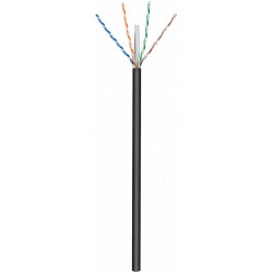 Cable U / UTP Cat.6 Cobre 100m Rígido Negro para uso exterior