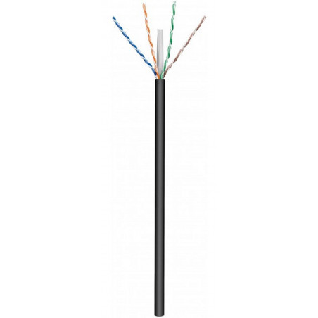 Kabel U / UTP Cat.6 Kupfer 100m Rigid Black für den Außenbereich