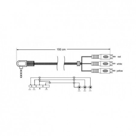 Cable de audio para videocámara - 3RCA a 1 conector de 3,5 mm 1,5 Mt