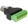 RJ45 Male Terminal Block Adapter 8 pin screw terminals