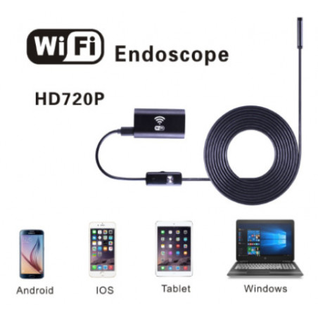 HD 6 LED Wireless WiFi IP67 Cámara endoscópica Smartphone Tablet
