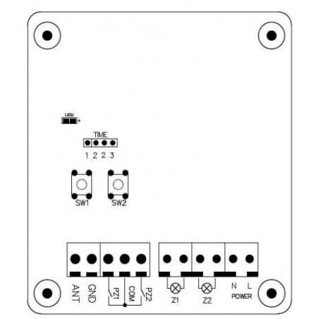 KIT DE TÉLÉCOMMANDE EXTERNE 2 CANAUX - 220VAC - 433MHZ avec 2 TÉLÉCOMMANDES