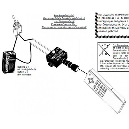 Probador de detectores de infrarrojos para probar mandos a distancia, barreras e iluminadores de infrarrojos