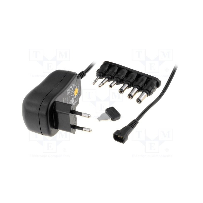 Universal stabilized power supply plug 3-12V DC 1A DC and Jack connectors