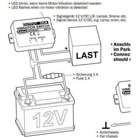 Lastaktivator-Sensorschalter fehlende Vibrationsbewegung 12V DC