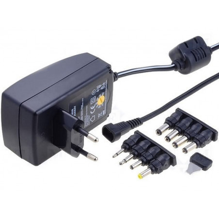 Universal stabilized power supply plug 3-12V DC 1A DC and Jack connectors
