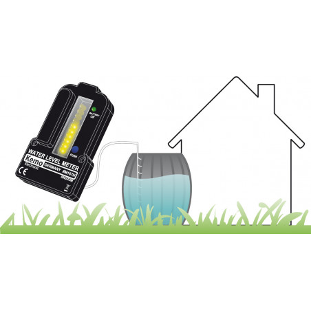 Battery level indicator for water tanks with remote control up to 100m