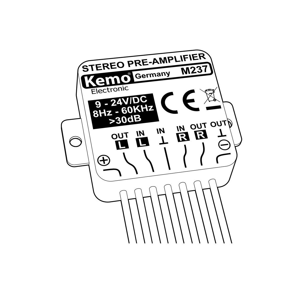 KEMO M237 Préamplificateur Stéréo Universel 9-24V DC - Module Pour Microphones