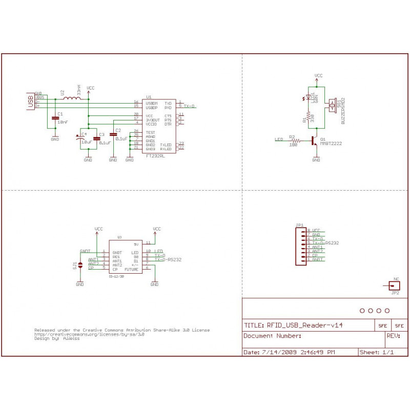 USB INTERFACE CARD FOR INNOVATIONS ID12 RFID READER MODULE