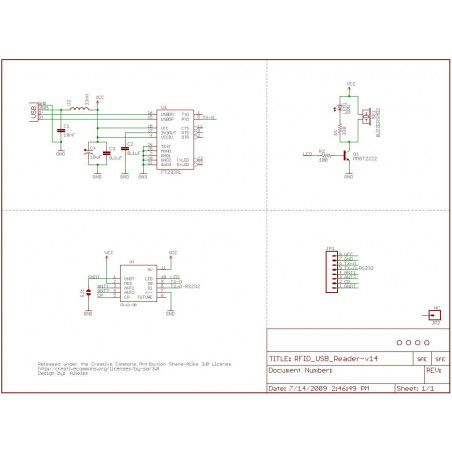 CARTE D'INTERFACE USB POUR LES INNOVATIONS MODULE DE LECTEUR RFID ID12