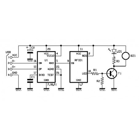 RFID-LESERMODUL MIT ULTRA-KOMPAKTER ANTENNE 125 KHz EM4100 U SCI TA TTL-ID12LA