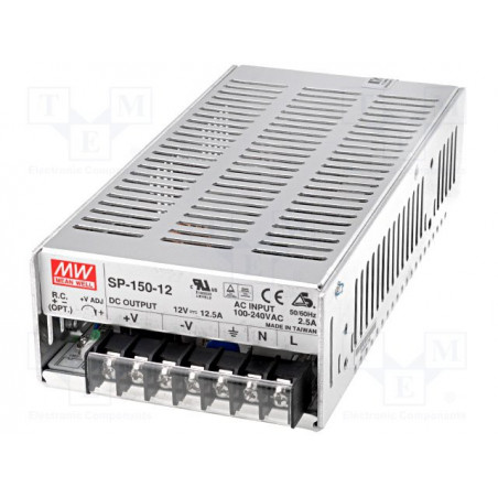Universal switching stabilized active PFC power supply 12V DC 12.5A SP-150-12