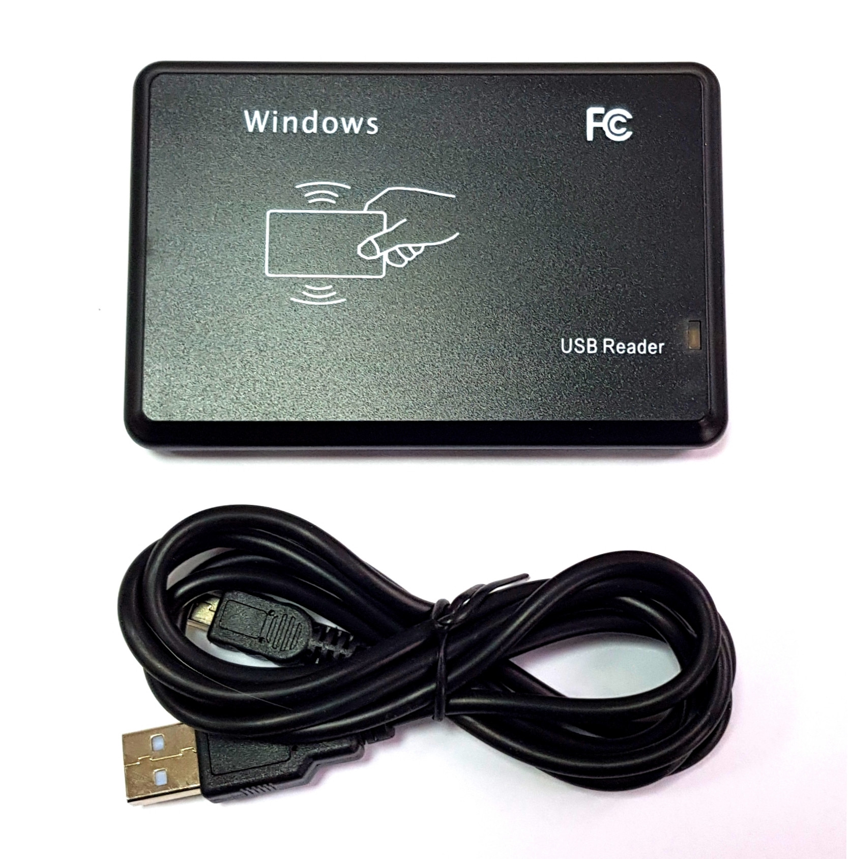AMAO Lettore RFID, Lettore Scheda ID Carta RFID Card Reader USB 125KHz  Configurabile EM di Prossimità Intelligente 5pcs EM4100 ID Portachiavi