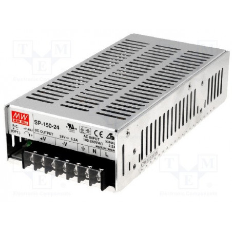 Universal switching stabilized active PFC power supply 24V DC 6,3A SP-150-24