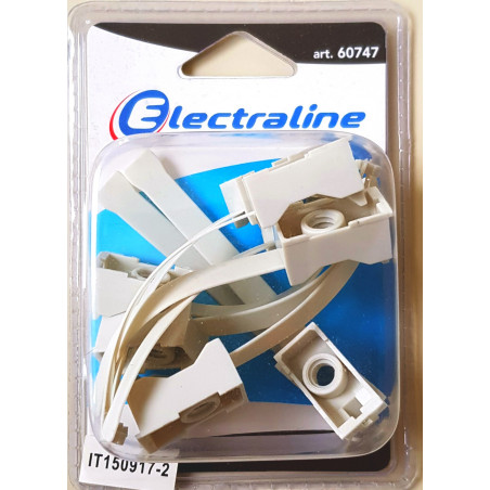 Electraline 60747 Supporti tubo Collare, Diametro 25 mm, Bianco Confezione 12pz