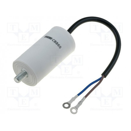 Condensador de polipropileno 10µF 450V para motores en régimen con cable bipolar