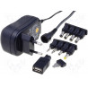 Fuente de alimentación universal estabilizada Enchufe de 3 a 12 V CC 1 A, CC, conectores Jack y USB