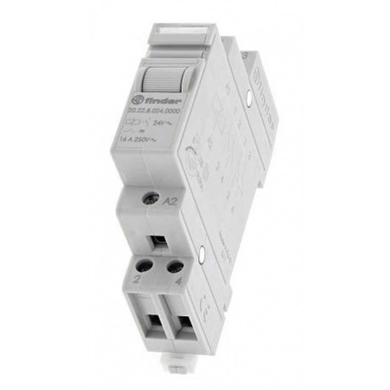 Finder 20 bistable relay 16 A DPST DIN rail, coil 24V approx