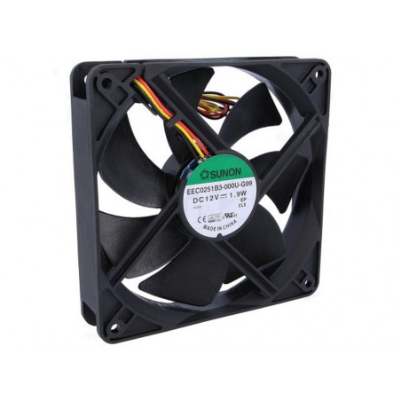 12V DC brushless cooling fan 120x120x25mm 127.5m3h 34dBA 3 wires